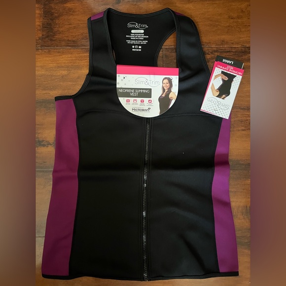 Slim & Trim Women's Neoprene Vest - Black and Purple - Picture 1 of 4